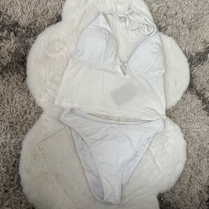 Samiol Elegant White Halter Bikini Set L B10